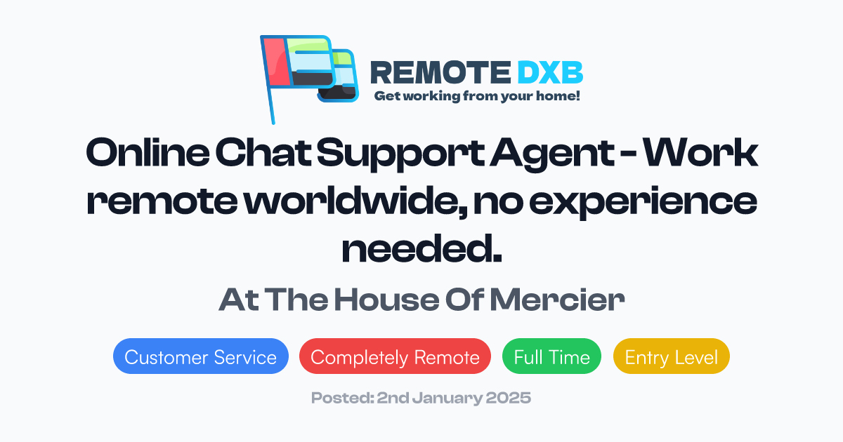 Mail Chat Remote Online Chat Support Agent - Work remote worldwide, no experience needed ...