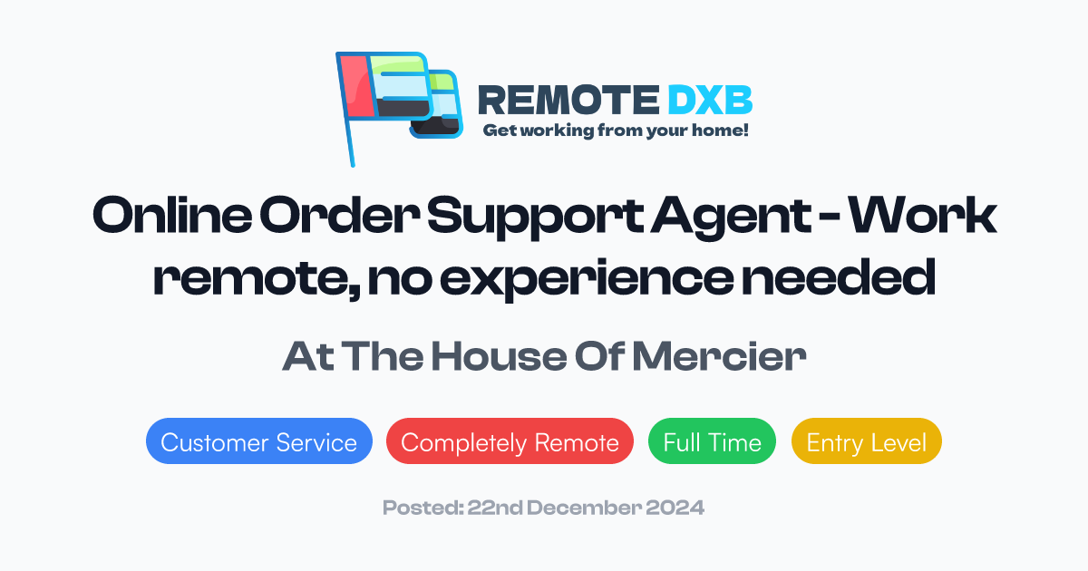 Online Order Support Agent - Work remote, no experience needed at The ...