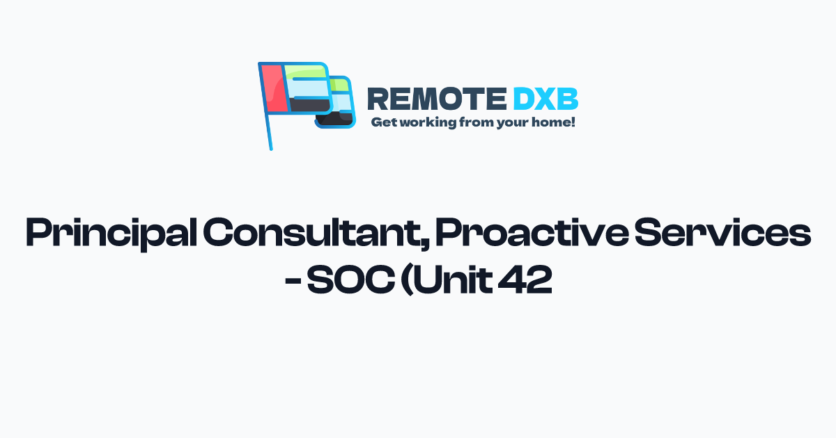 Proactive Services Engineer Principal Consultant, Proactive Services - SOC (Unit 42) at Palo Alto ...